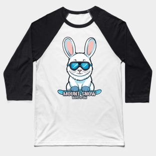 Cute Bunny Skiing Mount Snow Baseball T-Shirt